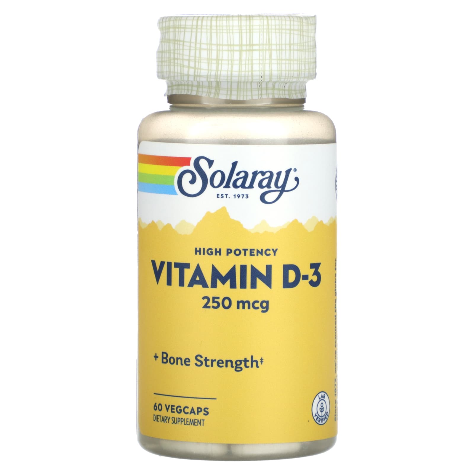 Solaray, High Potency Vitamin D-3, 250 mcg, 60 VegCaps UPC 076280752502 | HiLife Vitamins